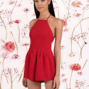 Tobi Red Halter Romper